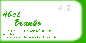 abel branko business card